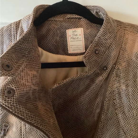 Free People Fenix SnakeSkin Vegan Leather Moto Jacket - Picture 5 of 8